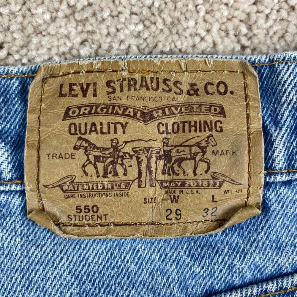 Levis 550 Student Vintage Orange‎ Tab Jeans Made in USA Blue W29 L32 40750-0299
